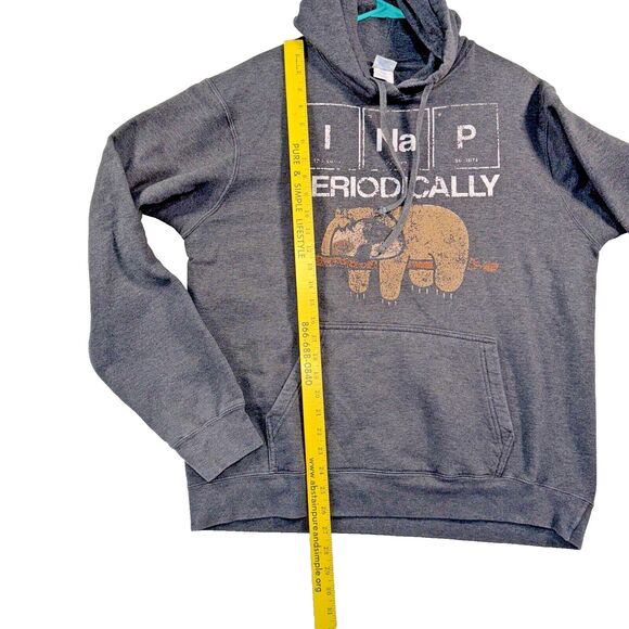 I Nap Periodically Sloth Hoodie Funny Science Lover Sweatshirt Unisex Size L - Picture 7 of 7
